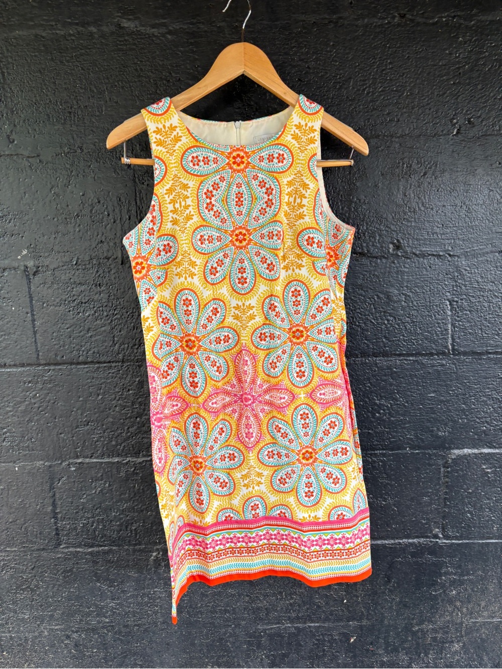 London Times Floral Mini Shift Dress in Yellow, Pink and Blue